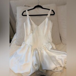 Bardot oria bubble Hem Satin mini dress